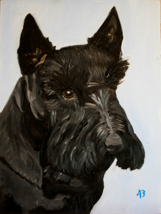 Barney oil painting by george w bush
